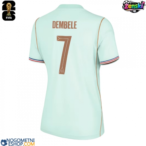 Ženski Nogometni dresi Francija Ousmane Dembele #7 Gostujoči SP 2026 Kratek Rokav